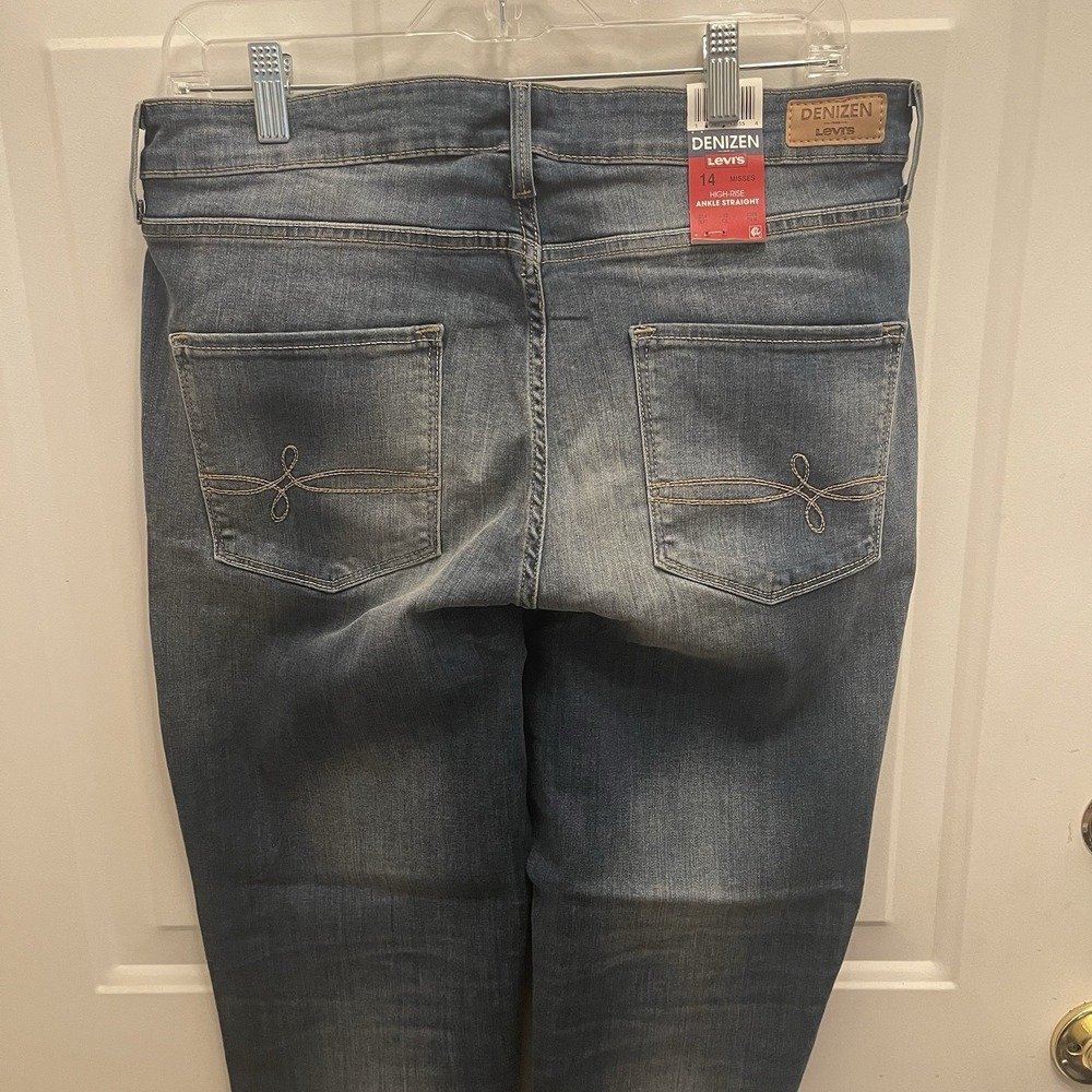 Denizen Levi's‎ High Rise Ankle Straight Jeans Medium Wash Denim Womens 14
